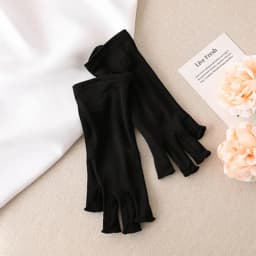Women Sleep Moisturizing Mitten Summer 100% Natural Mulberry Silk Half Finger Touch Screen Thin Sunscreen Driving Sun Glove M50