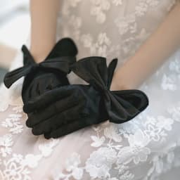 Women Short Full Fingers Bow Wrist Elegant White Ivory Satin Bridal Wedding Gloves Dress Accessories Prom Dancing Dinner