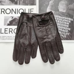 Men's Deerskin Thin Single Skinless Fashion New Locomotive Spring And Summer Autumn Driving Full Finger Genuine Leather Gloves