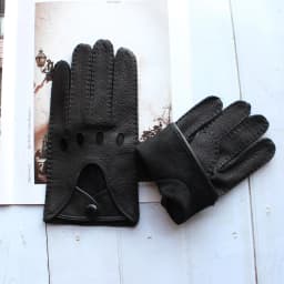 Men's Deerskin Thin Single Skinless Fashion New Locomotive Spring And Summer Autumn Driving Full Finger Genuine Leather Gloves