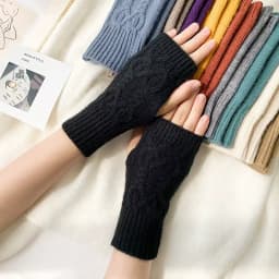 NEW Women Hand Warmer Winter Gloves Fashion Knitting Faux Wool Mitten Warm Fingerless Glove Gants Femme Women Gloves