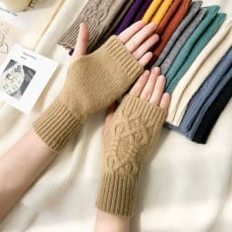 NEW Women Hand Warmer Winter Gloves Fashion Knitting Faux Wool Mitten Warm Fingerless Glove Gants Femme Women Gloves