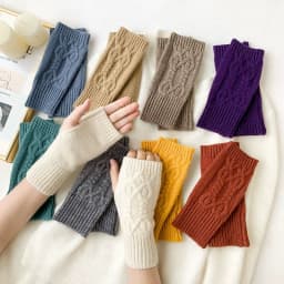 NEW Women Hand Warmer Winter Gloves Fashion Knitting Faux Wool Mitten Warm Fingerless Glove Gants Femme Women Gloves