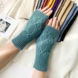 NEW Women Hand Warmer Winter Gloves Fashion Knitting Faux Wool Mitten Warm Fingerless Glove Gants Femme Women Gloves