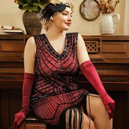 Classic Adult Black White Red Grey Skin Opera/Elbow/Wrist Stretch Satin Finger Long Gloves Women Flapper Gloves Matching Costume