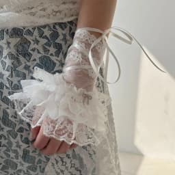 Women's Y2K Style Sexy Lace Gloves Sweet Ruffled Tulle Fingerless Mittens Elegant Ribbon Tie Wrist Cuffs Anime Cosplay Lolita