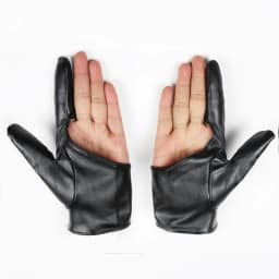 Fashion Female Three Fingers Exposed Thin Breathable PU Leather Punk Hip-hop Dance Glove Women Nightclub Show KTV Sing Glove A73