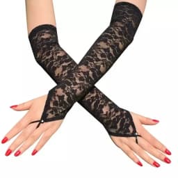 Hot Drill Long Black Fishnet Gloves Girls Womens Fingerless Gloves Girls Dance Gothic Punk Rock Costume Fancy Gloves