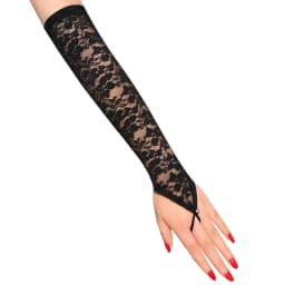 Hot Drill Long Black Fishnet Gloves Girls Womens Fingerless Gloves Girls Dance Gothic Punk Rock Costume Fancy Gloves