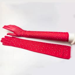 Sexy Shining Flash Drilling Thin Elasticity Lace Fashion Personality Dance Stage Performance Cosplay Women Mesh Long Gloves