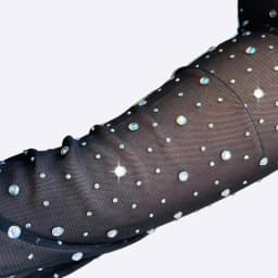 Sexy Shining Flash Drilling Thin Elasticity Lace Fashion Personality Dance Stage Performance Cosplay Women Mesh Long Gloves