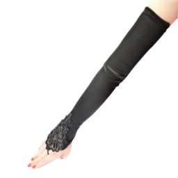 48cm Long Satin Sexy Lace Embroidery Hook Finger Gloves Retro Party Women Etiquette Drive Cosplay Dinner Dance Mittens