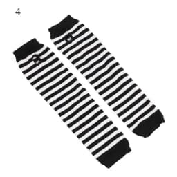 Fashion Women Emo Gloves Long Glove Arm Cover Pink Black And White Striped Fingerless Elbow Gloves Warmer Knitted Gloves Y2K