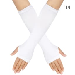 Fashion Women Emo Gloves Long Glove Arm Cover Pink Black And White Striped Fingerless Elbow Gloves Warmer Knitted Gloves Y2K