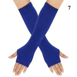 Fashion Women Emo Gloves Long Glove Arm Cover Pink Black And White Striped Fingerless Elbow Gloves Warmer Knitted Gloves Y2K