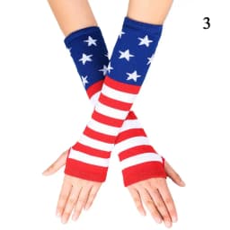 Fashion Women Emo Gloves Long Glove Arm Cover Pink Black And White Striped Fingerless Elbow Gloves Warmer Knitted Gloves Y2K