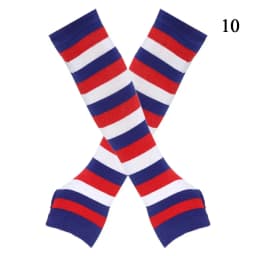 Fashion Women Emo Gloves Long Glove Arm Cover Pink Black And White Striped Fingerless Elbow Gloves Warmer Knitted Gloves Y2K
