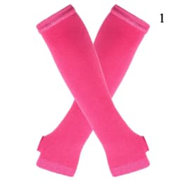 Fashion Women Emo Gloves Long Glove Arm Cover Pink Black And White Striped Fingerless Elbow Gloves Warmer Knitted Gloves Y2K
