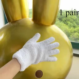 1Pair Cleaning Gloves Microfiber Coral Fleece Car Grooming Gloves Solid Five Finger Dust Removal Housework Absorbent Gloves