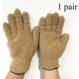 1Pair Cleaning Gloves Microfiber Coral Fleece Car Grooming Gloves Solid Five Finger Dust Removal Housework Absorbent Gloves