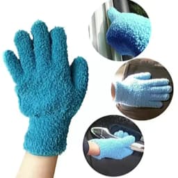 1Pair Cleaning Gloves Microfiber Coral Fleece Car Grooming Gloves Solid Five Finger Dust Removal Housework Absorbent Gloves