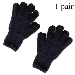 1Pair Cleaning Gloves Microfiber Coral Fleece Car Grooming Gloves Solid Five Finger Dust Removal Housework Absorbent Gloves