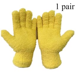 1Pair Cleaning Gloves Microfiber Coral Fleece Car Grooming Gloves Solid Five Finger Dust Removal Housework Absorbent Gloves