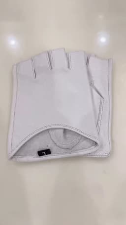 Women's Natural Sheep Skin Leather Fingerless Glove Lady's Natural Leather Driving Glove R451