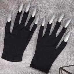 Halloween Gloves Makeup Black Nail Ghost Claw Dress Up Short Gloves Fashion Cosplay Halloween Performance Gloves Accessories