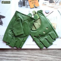 New Women Half Finger Leather Gloves Fashion Style Thin Colour Outdoor Sports Driving Riding Sheepskin Gloves