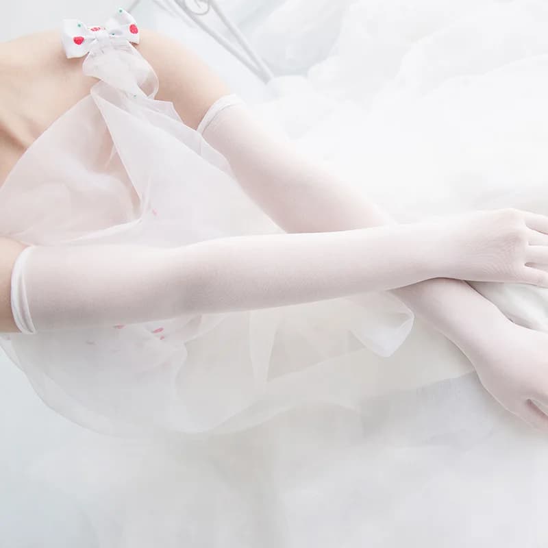 Women Sexy Seamless Ultra-thin Silk Black Stockings Gloves Solid High Elasticity Transparent Long Tight Sunscreen Arm sleeve