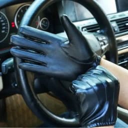 New Winter Gloves Men Women Black PU Leather Cashmere Warm Driving Gloves Mittens Touch Screen Waterproof Gloves