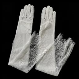 Sexy Thin Women Lace Flower White Black Long Gloves Transparent Mesh Eyelash Tulle Bridal Wedding Party Dress Accessories
