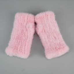 Lady Winter Real Mink Fur Gloves Hand Knitted Real Mink Fur Fingerless Gloves Women Warm Strong Elastic Real Mink Fur Mittens