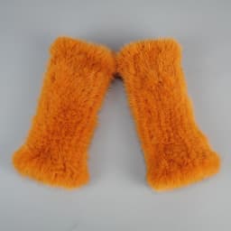 Lady Winter Real Mink Fur Gloves Hand Knitted Real Mink Fur Fingerless Gloves Women Warm Strong Elastic Real Mink Fur Mittens