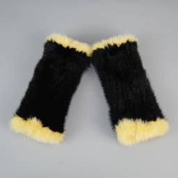Lady Winter Real Mink Fur Gloves Hand Knitted Real Mink Fur Fingerless Gloves Women Warm Strong Elastic Real Mink Fur Mittens
