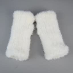 Lady Winter Real Mink Fur Gloves Hand Knitted Real Mink Fur Fingerless Gloves Women Warm Strong Elastic Real Mink Fur Mittens