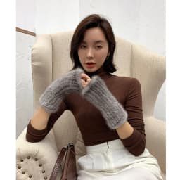 New Women 100% Real Genuine Knitted Mink Fur Mittens Winter Warm Lady Real Fur Fingerless Gloves Handmade Knit Mink Fur Mitten