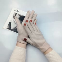 Women Creative Nail Polish Embroidery Gloves Grace Lady Fashion Vintage Driving Full Finger Mittens Girl Touch Screen Warm