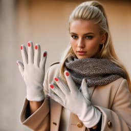 Women Creative Nail Polish Embroidery Gloves Grace Lady Fashion Vintage Driving Full Finger Mittens Girl Touch Screen Warm