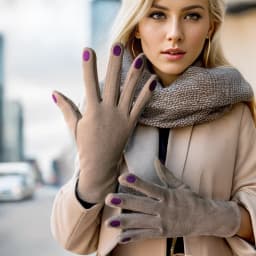 Women Creative Nail Polish Embroidery Gloves Grace Lady Fashion Vintage Driving Full Finger Mittens Girl Touch Screen Warm