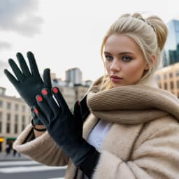 Women Creative Nail Polish Embroidery Gloves Grace Lady Fashion Vintage Driving Full Finger Mittens Girl Touch Screen Warm