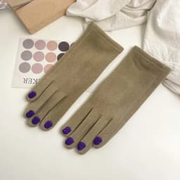 Women Creative Nail Polish Embroidery Gloves Grace Lady Fashion Vintage Driving Full Finger Mittens Girl Touch Screen Warm