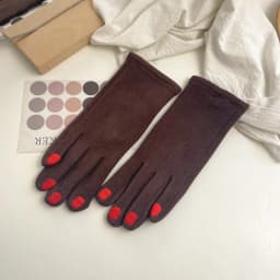 Women Creative Nail Polish Embroidery Gloves Grace Lady Fashion Vintage Driving Full Finger Mittens Girl Touch Screen Warm
