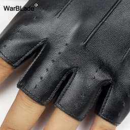 WarBLade Fashion Men Leather Gloves Fingerless Gloves Dance Party Show Sports Fitness Luvas Half Finger Driving Tactical Gloves