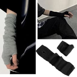 Men Women Winter Warm Arm Elbow Warmer Fingerless Dance Mitten Cuff Cosplay Darkly Ninja Knit Long Driving Sun Glove Sleeve L32