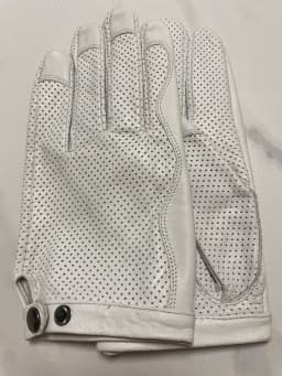 Men Women's Hollow Out Natural Sheepskin Leather White Glove Female Fashion Genuine Leather Breathable Thin Driving Glove R1919