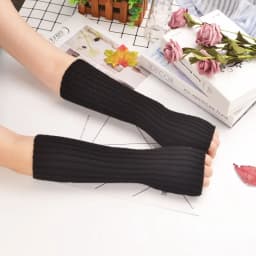 New Women Arm Warmers Japanese White Black Goth Knitted Kawaii Fingerless Gloves Ankle Wrist Sleeves Harajuku Girls Anime Gloves