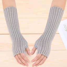 New Women Arm Warmers Japanese White Black Goth Knitted Kawaii Fingerless Gloves Ankle Wrist Sleeves Harajuku Girls Anime Gloves