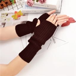 New Women Arm Warmers Japanese White Black Goth Knitted Kawaii Fingerless Gloves Ankle Wrist Sleeves Harajuku Girls Anime Gloves